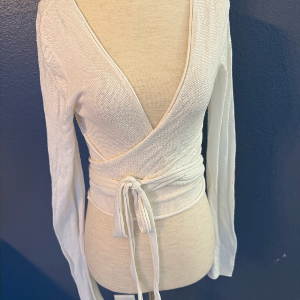 Lululemon White Wrap Top